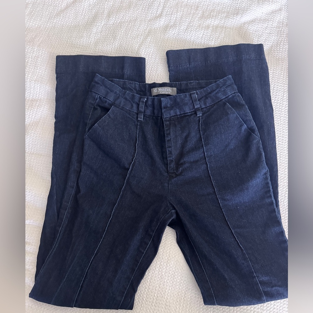 D jeans career denim trousers. Womens size 2. Dark blue denim